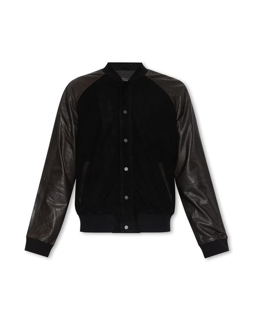 AllSaints Black ‘Maura’ Leather Jacket for men