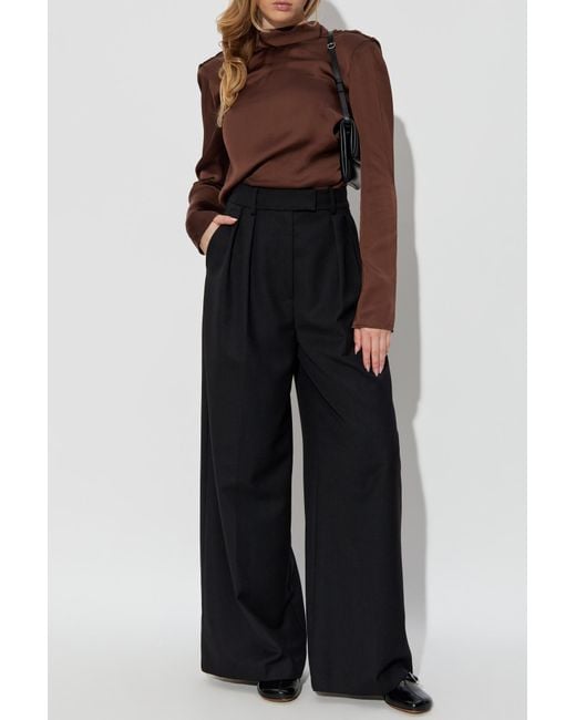 ROTATE BIRGER CHRISTENSEN Brown Top With Tie