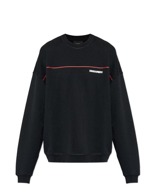 DSquared² Black Sweatshirt With Printed Logo for men