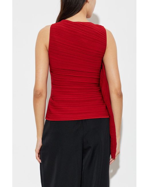 Balmain Red Pleated Top