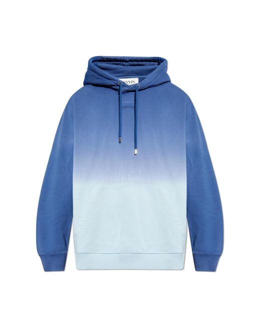 Lanvin Blue Hooded Sweatshirt for men