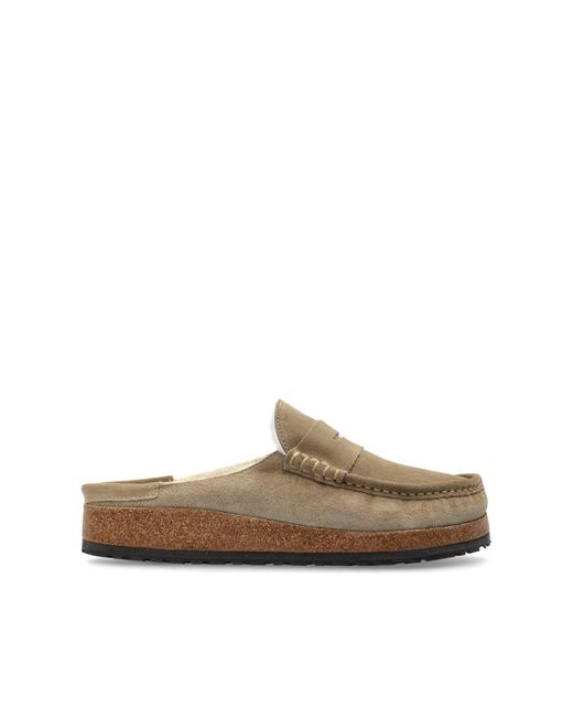 Birkenstock Brown Slides Naples Shearling for men