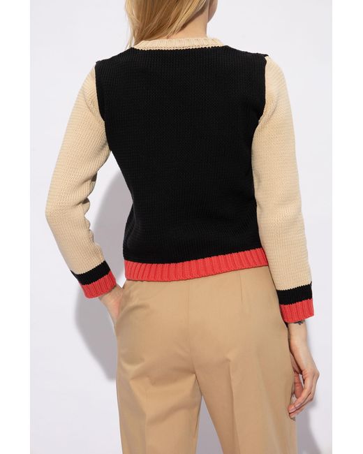 Moschino Black Sweater With Teddy Bear Motif,
