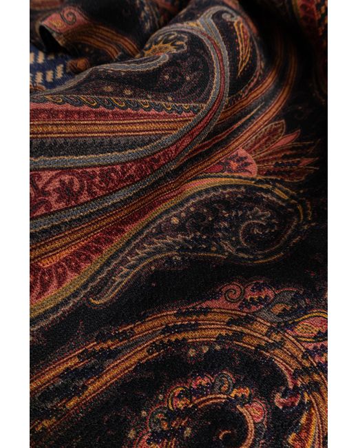 Etro Blue Wool Scarf With Raw Edge