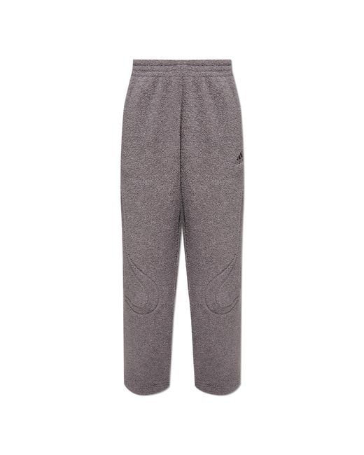 Adidas Originals Gray Fleece Pants With Logo for men