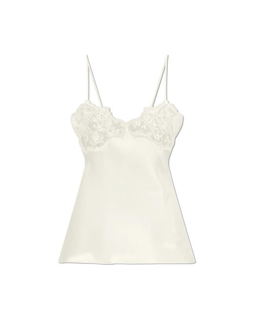 Chloé Natural Silk Top With Lace Insert
