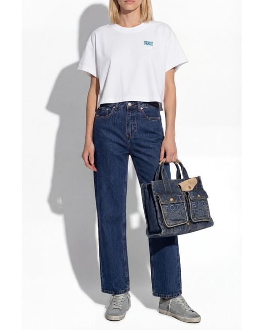 American Vintage White T-Shirt With Printed Logo