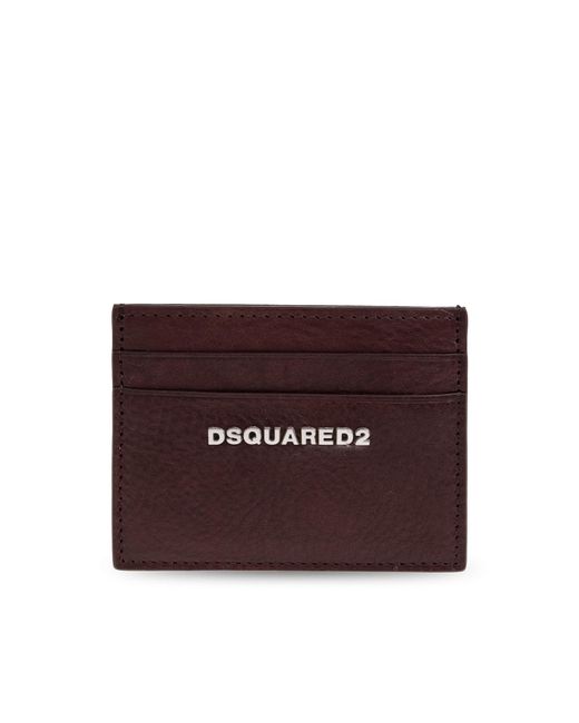 DSquared² Purple Leather Card Holder With Logo