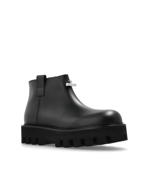 McQueen Blue Leather Platform Shoes for men