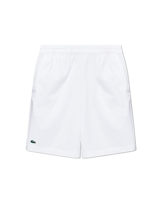 Lacoste White Shorts With Logo Patch for men