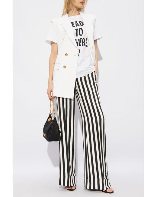 Moschino White Striped Trousers