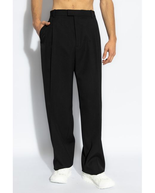 Bottega Veneta Black Wool Trousers With Crease, for men