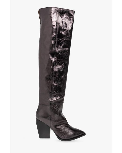 AllSaints Black 'reina' Leather Heeled Boots