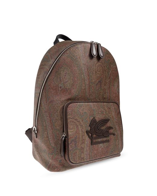 Etro Black Backpack With Logo for men