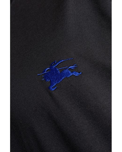 Burberry Black T-Shirt With Embroidered Logo for men