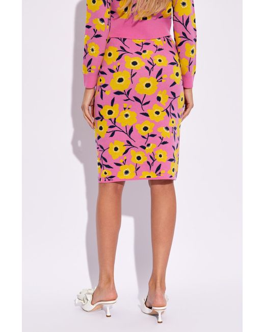 Kate Spade Red Skirt With Floral Pattern