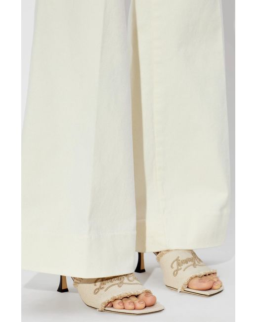 Jimmy Choo White 'Alexia 70' Heeled Mules