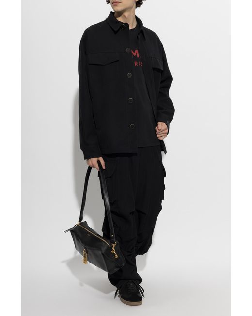 Balmain Black T-Shirt With Printed Logo for men
