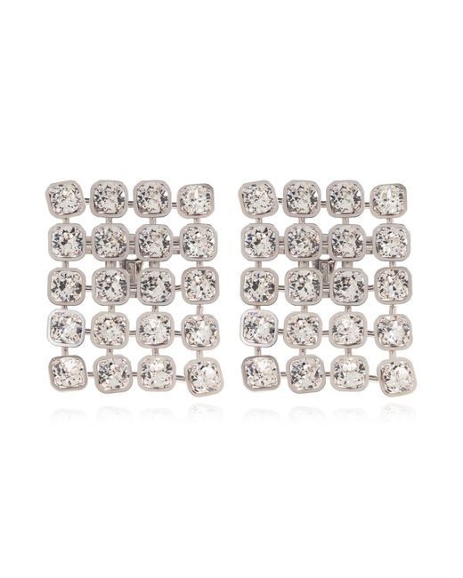 Balenciaga Black Earrings With Shimmering Crystals