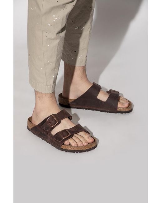 Birkenstock Brown 'Arizona Bs' Slides for men