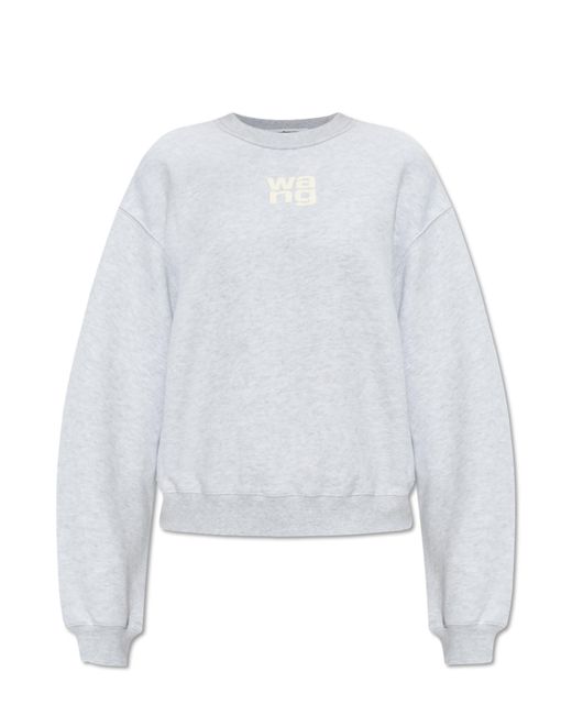 T By Alexander Wang White Sweatpants With Logo