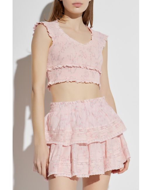 LoveShackFancy Pink Top "Cambron"