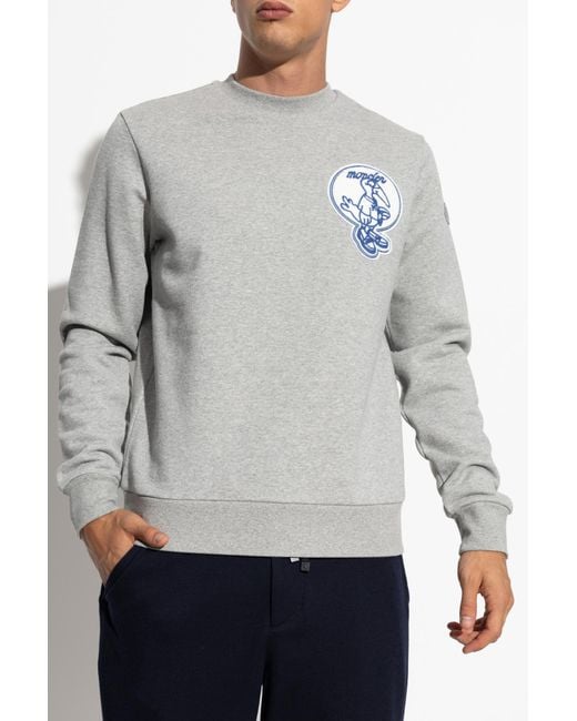 Moncler Gray Sweatshirt With Patch for men
