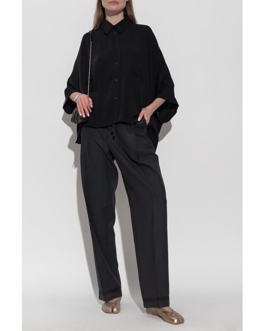 MM6 by Maison Margiela Black Loose-Fit Shirt With Pocket
