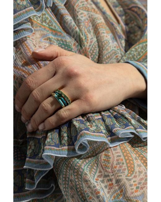 Kate Spade Green Set Of Three Rings