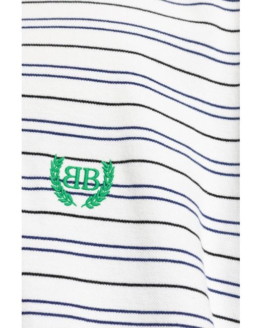 Balenciaga White Polo With Striped Pattern, for men