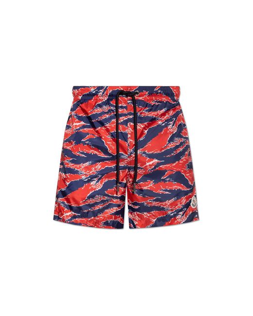 Moncler Swim Shorts in Red for Men | Lyst