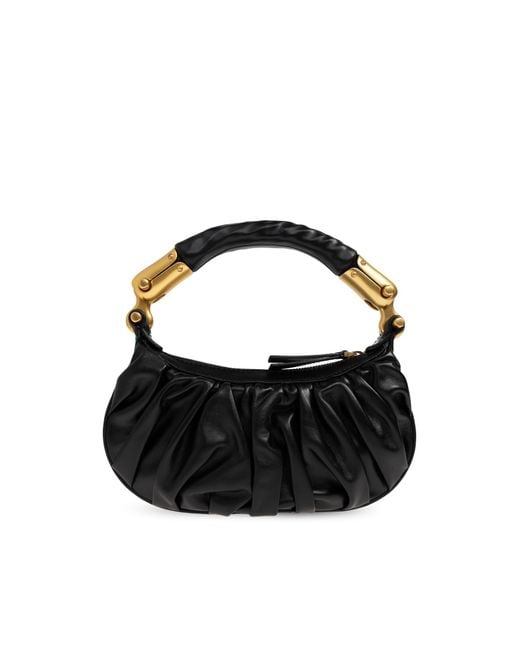 Balmain Black Ebene Mini' Handheld Bag,