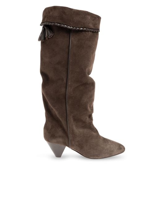 Isabel Marant Brown Suede Heeled Boots "Elita"