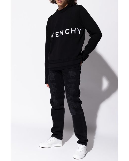 Givenchy Cotton Sweater With Logo in Black for Men - Lyst