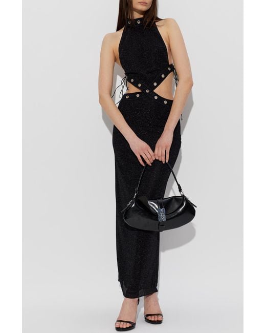 Oseree Black Dress With Lurex Thread