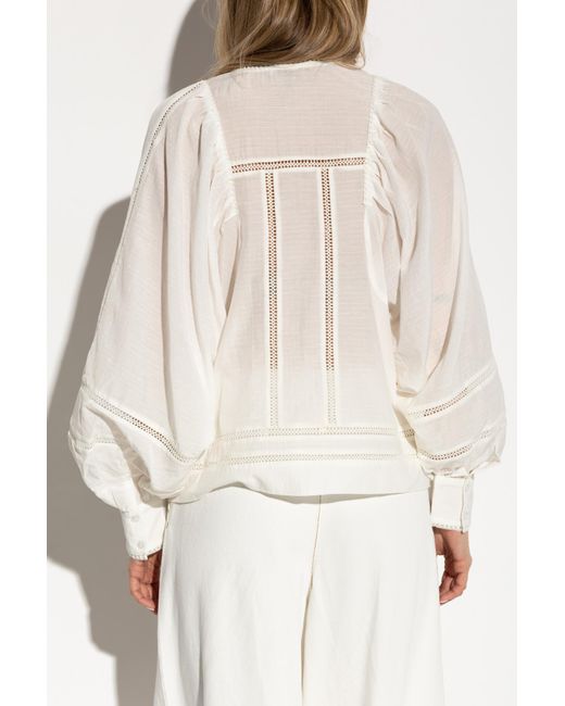 Munthe White Top With Puffy Sleeves 'Finetta'
