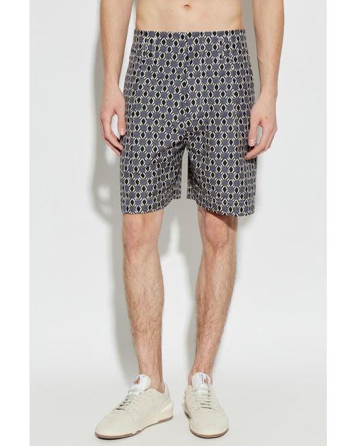 Lanvin Gray Patterned Shorts for men