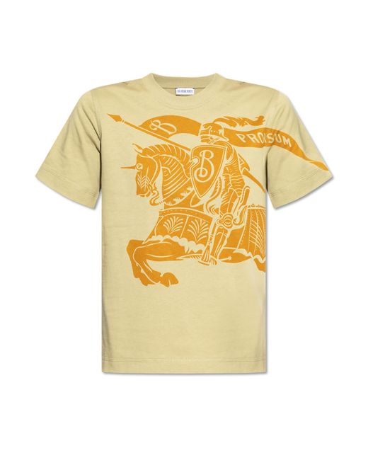 Burberry Yellow T-shirt With Logo,
