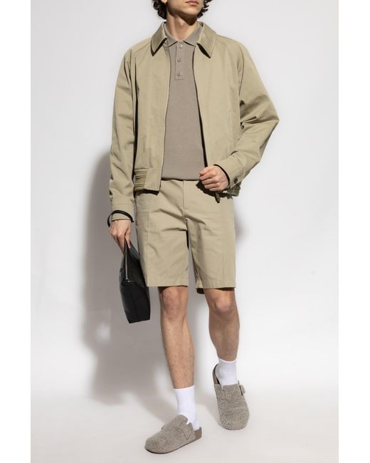 Burberry Gray Polo With Embroidered Logo On The Back for men
