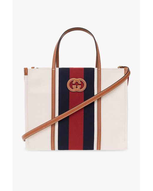 Gucci Red Shopper Bag With Logo