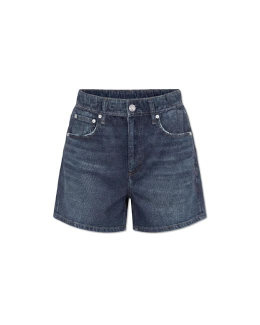 Rag & Bone Blue Shorts With A Denim Print