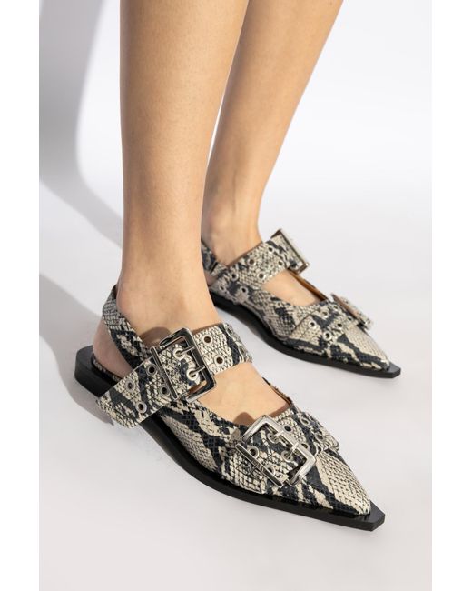 Ganni White Shoes With Buckles