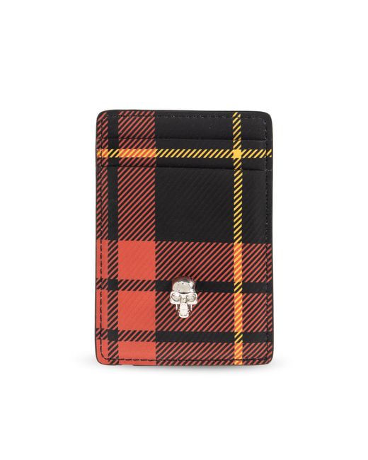 McQueen Red Magsafe Card Case for men