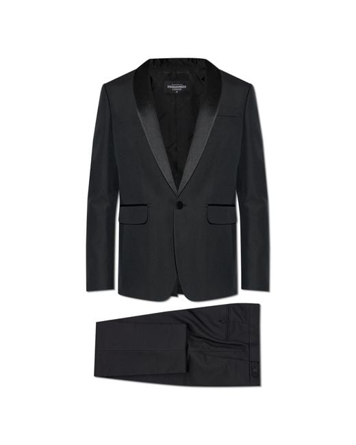 DSquared² Black Suit With Single Vent for men