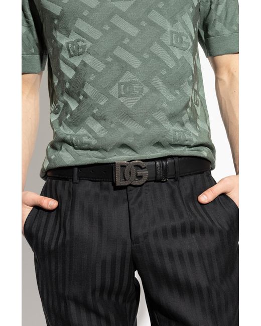 Dolce & Gabbana Black Double-Sided Belt for men