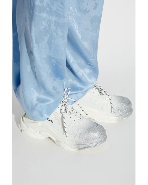 Balenciaga White 'Triple S' Sports Shoes