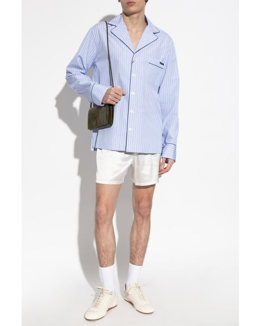 Dolce & Gabbana Blue Shirt With Striped Pattern for men