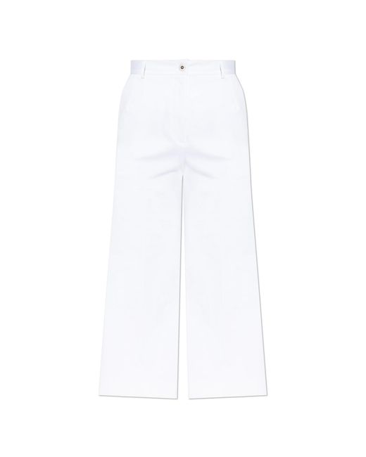 Dolce & Gabbana White Creased Trousers