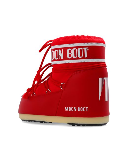 Moon Boot Red Snow Boots Icon Low Nylon