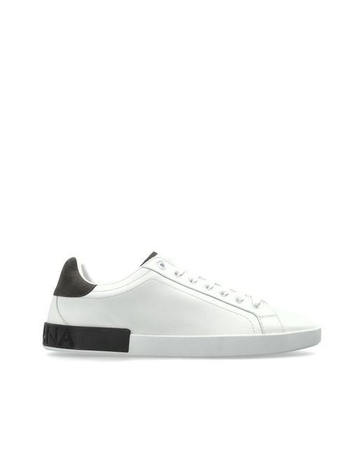 Dolce & Gabbana White 'Portofino' Sports Shoes for men